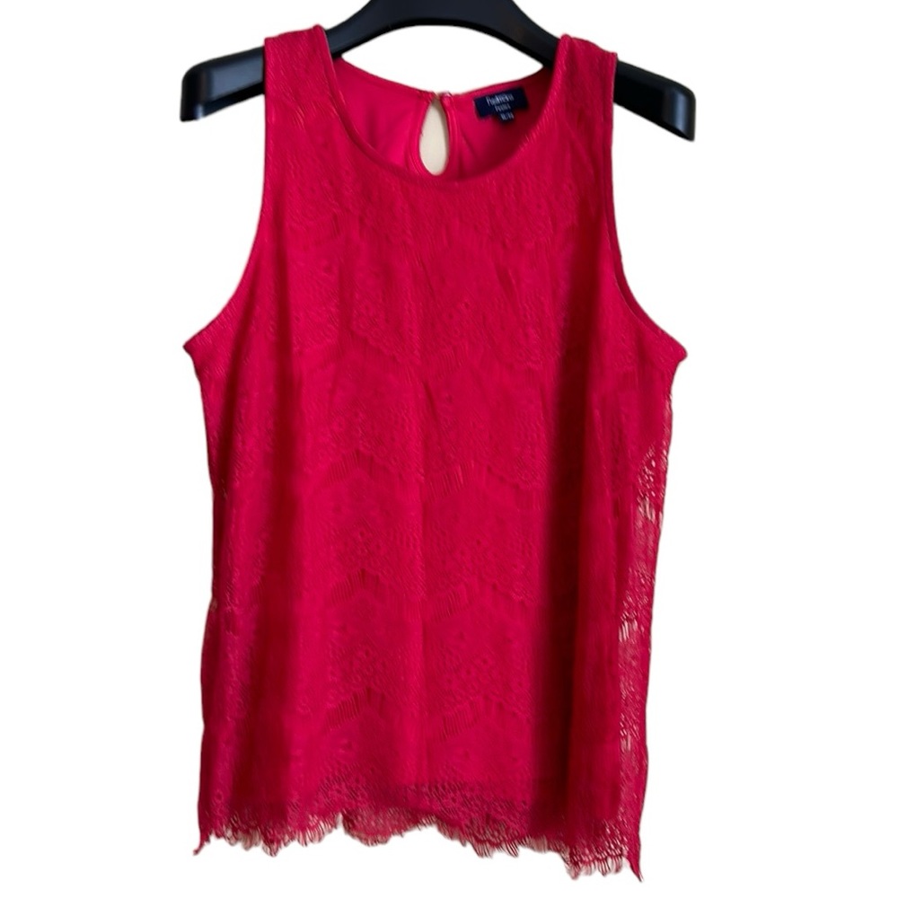 Reitmans Petite XL Fuchsia Lace Sleeveless Top